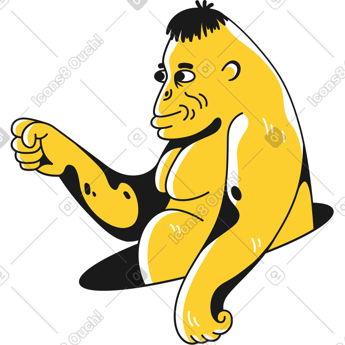 Scimmia kingkong holding illustrazione in stile Taxi scarica in PNG, SVG