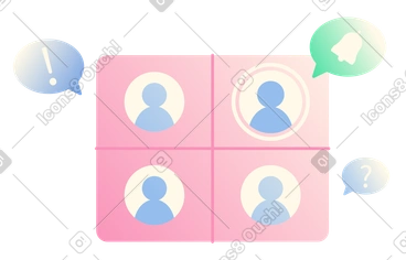 Benutzerraster mit benachrichtigungen, online-meeting PNG, SVG