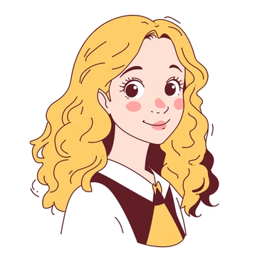 A close-up portrait of "Goldilocks" with "golden curls" cascading down her shoulders. Her "curious eyes" are wide and bright, reflecting a sense of wonder. She has a gentle smile, showcasing her youthful spirit. The background features soft, muted tones that enhance her vibrant hair and expressive face.