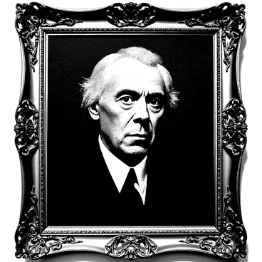 A portrait of a stern-looking ancestor is displayed prominently on a wall. The ancestor has a serious expression, with a strong jawline and meticulously styled hair. The eyes are striking and appear to follow the viewer, creating an unsettling effect. The background of the portrait has a dark, textured appearance that enhances the mood. The frame of the portrait is ornate and aged, adding to the overall impression of history and mystery.