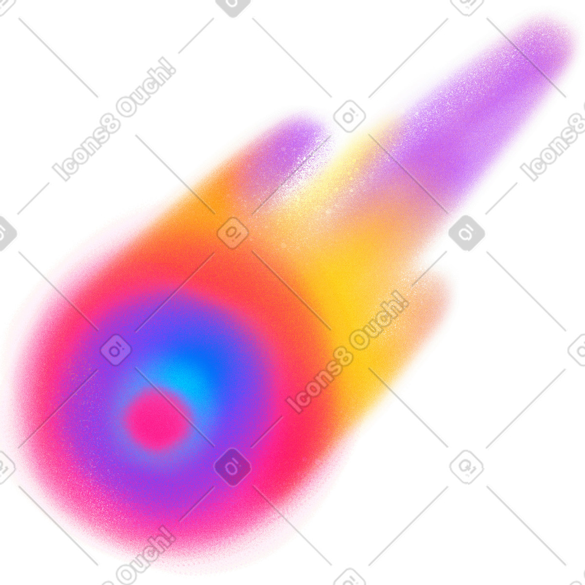Grande cometa colorata illustrazione in stile Doodle scarica in PNG, SVG