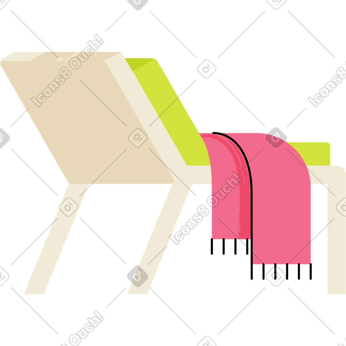 Ilustración Silla con cuadros en estilo Juicy a descargar en PNG y SVG