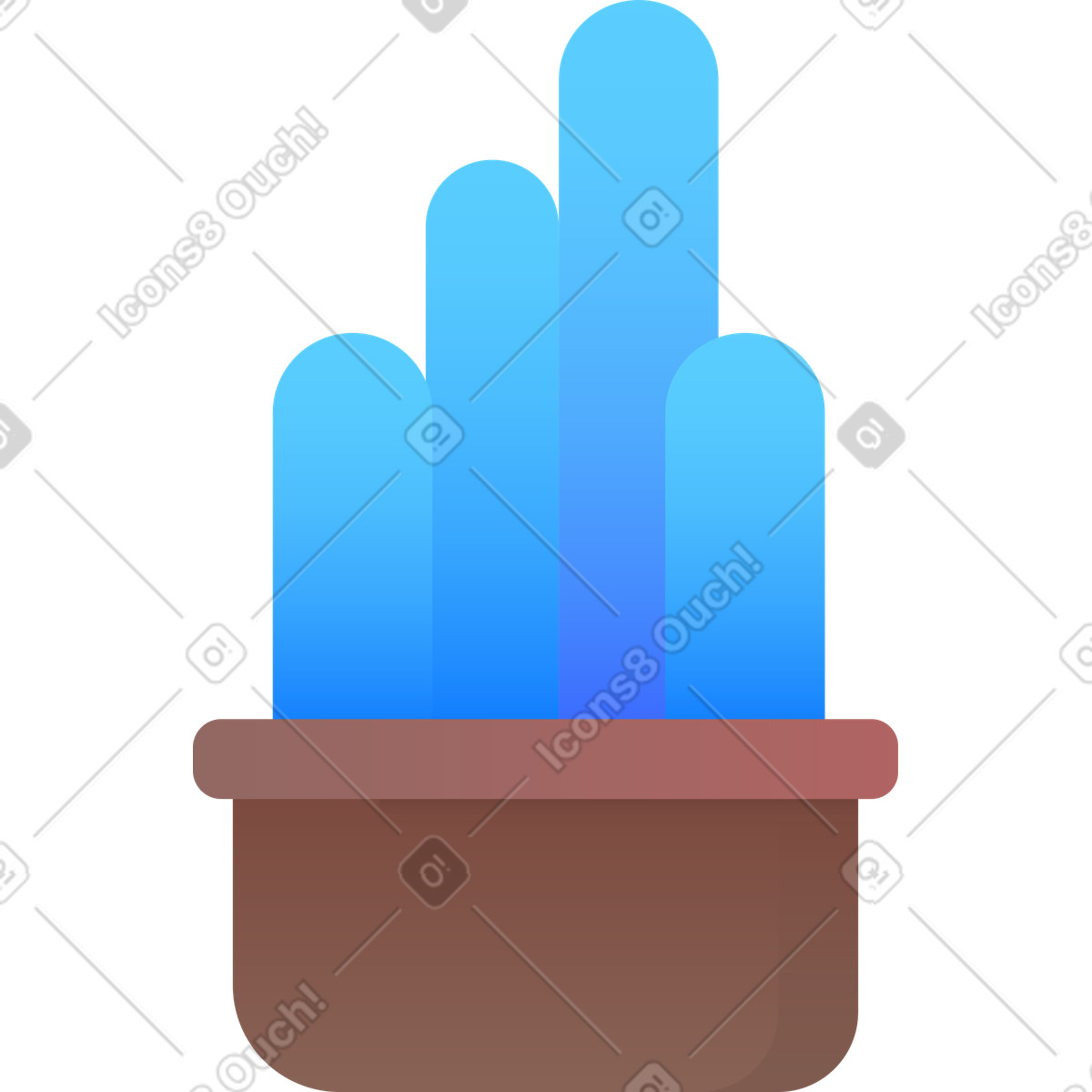 Hugo 스타일의 Blue plant in pot 일러스트레이션 PNG, SVG 다운로드