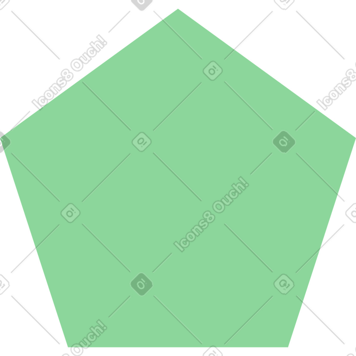 Green pentagon illustrazione in stile Pale scarica in PNG, SVG