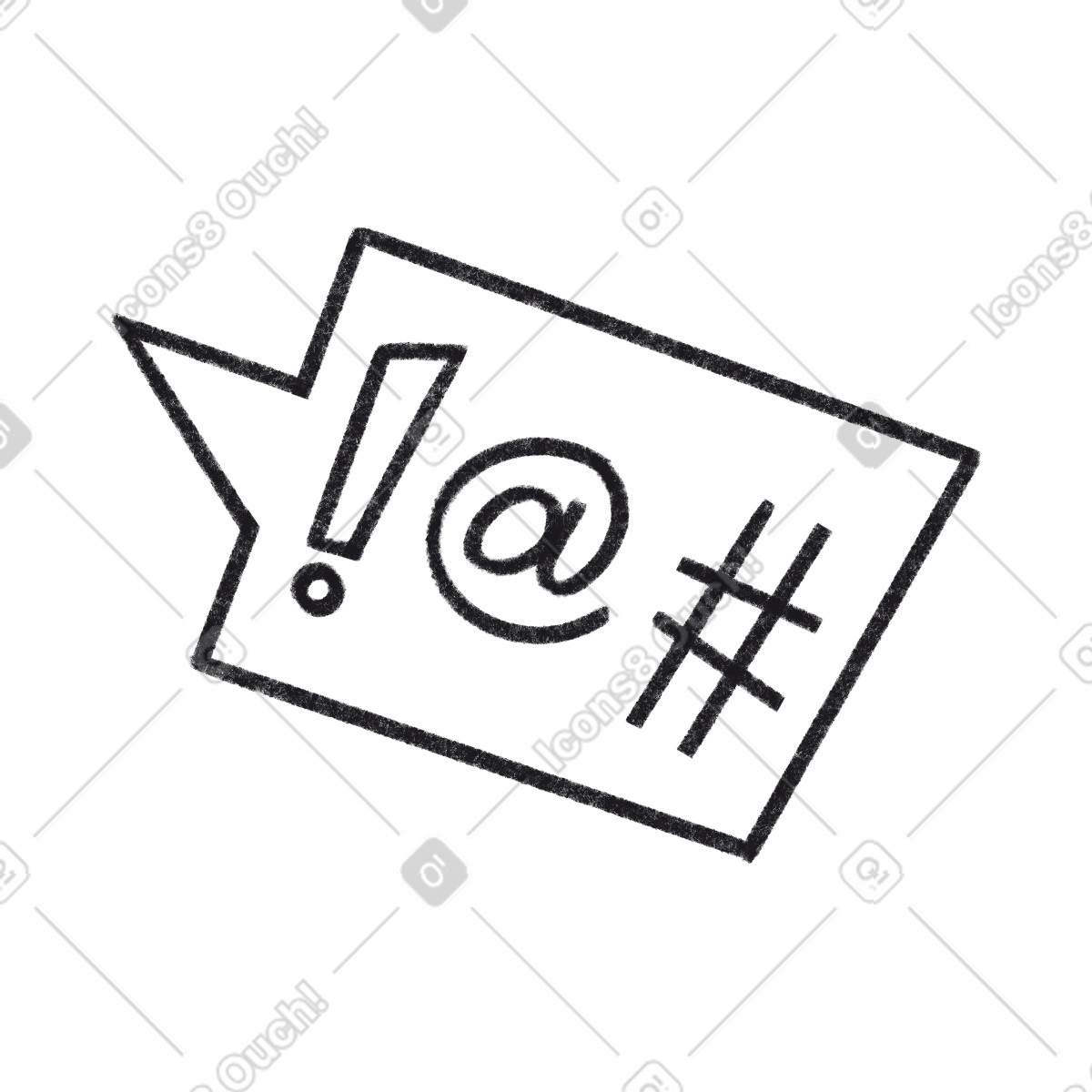 Bubble with curse word symbols illustration in Bonbon Line style download in PNG, SVG