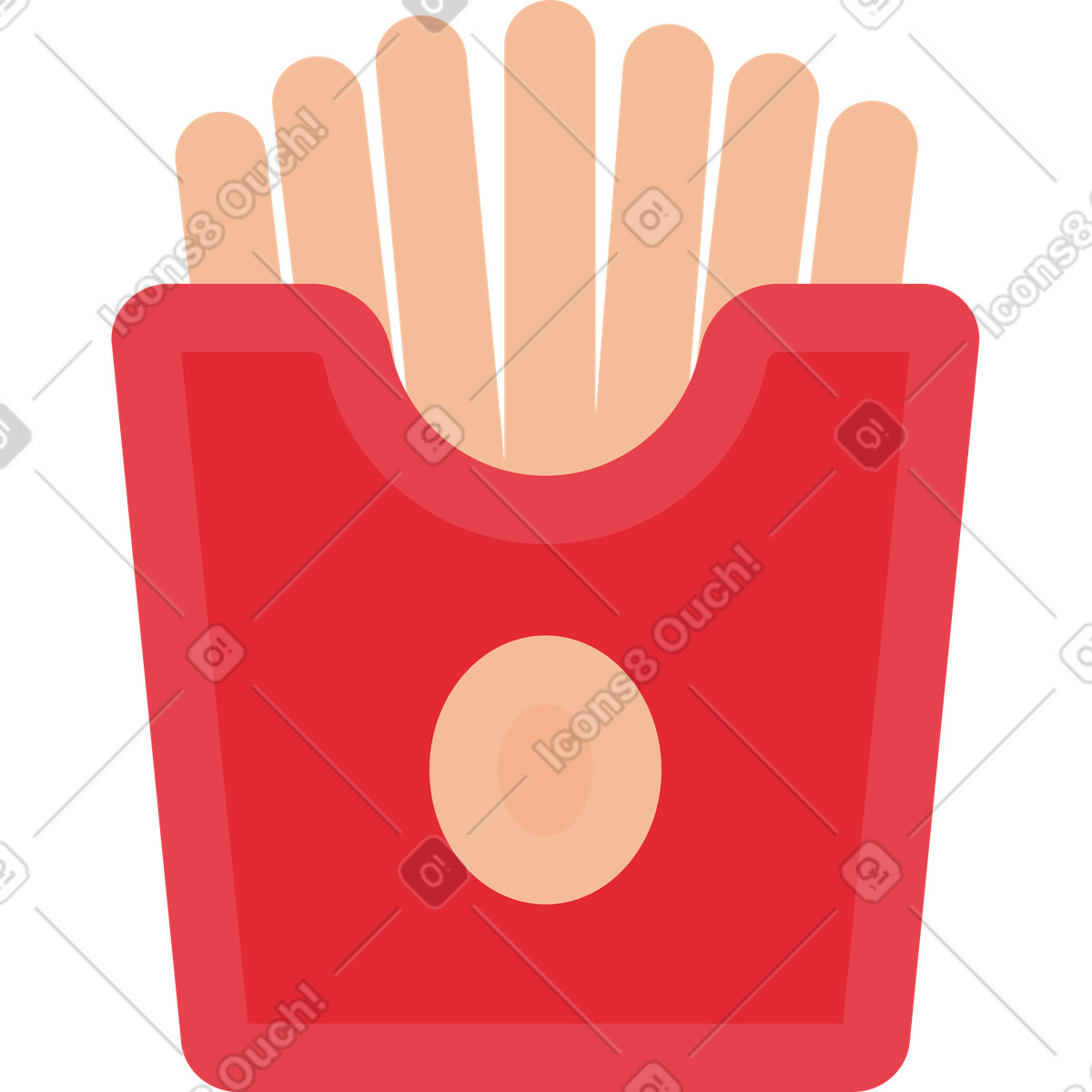 Pommes frittes-Illustration im Stripy-Stil als Download in PNG, SVG