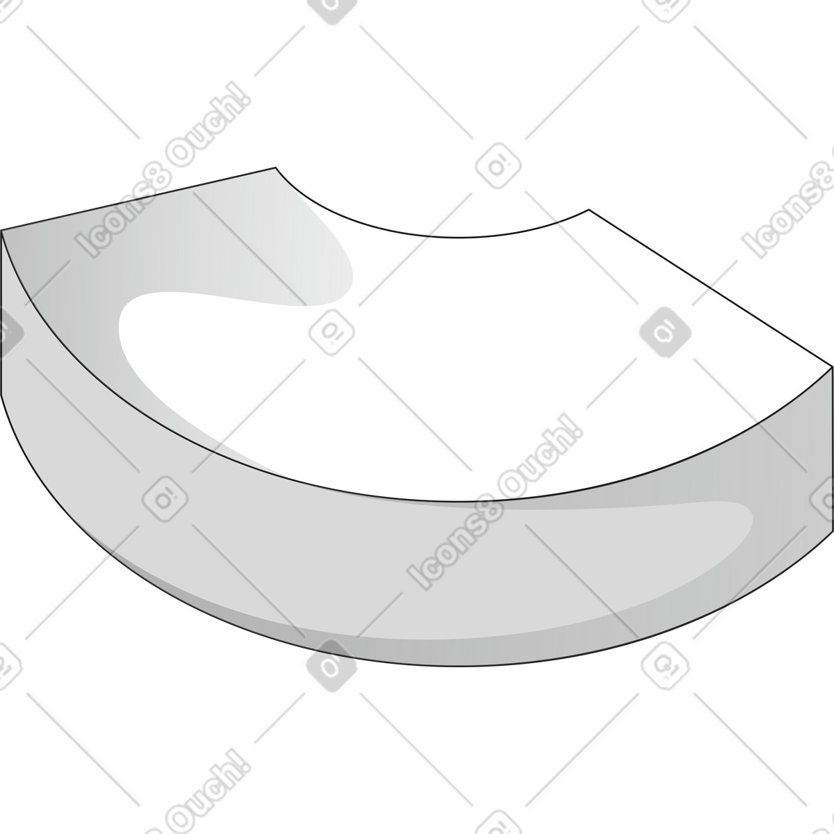 Pie chart piece with shaded depth illustration in Futuristic style download in PNG, SVG