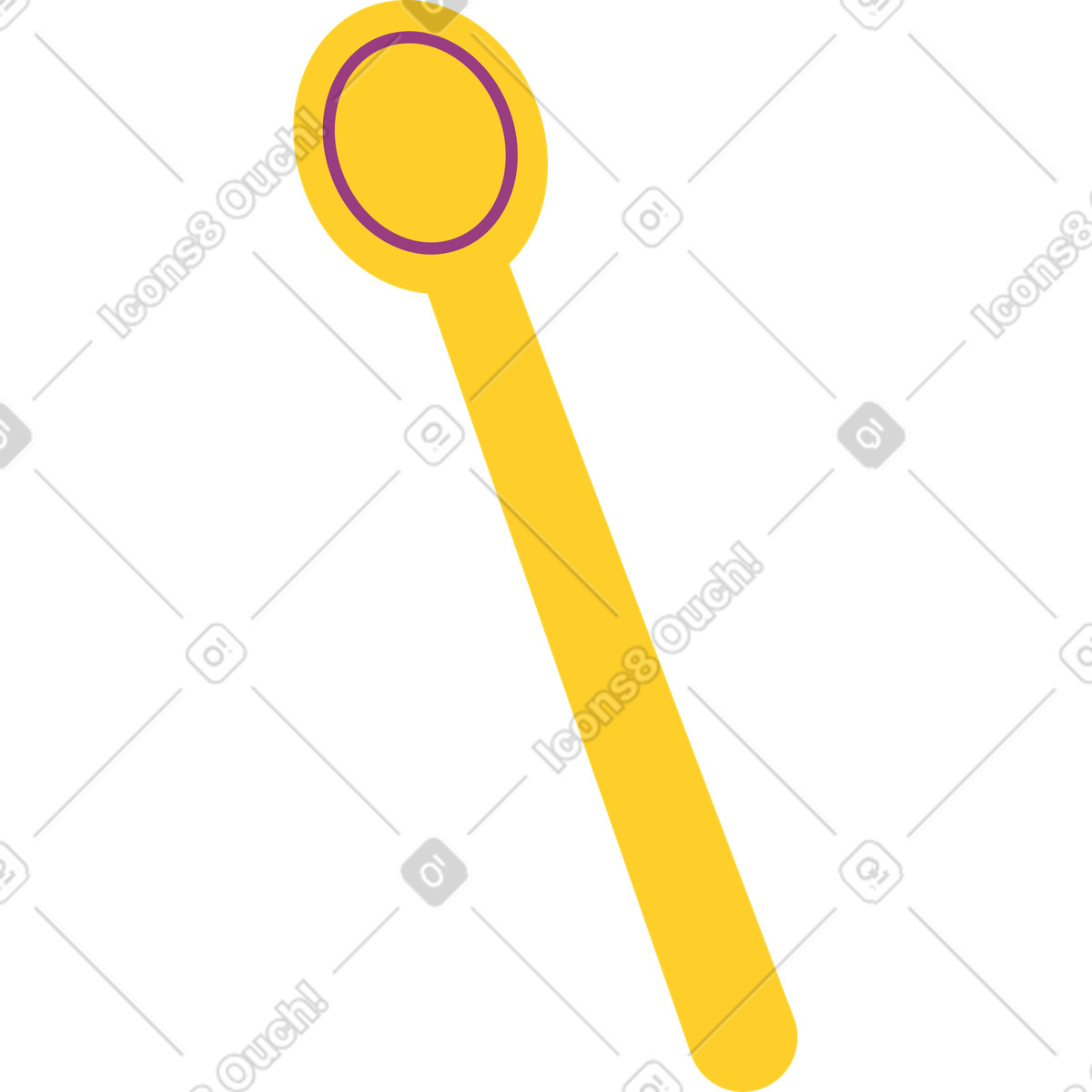 Small yellow spoon illustration in Sammy style download in PNG, SVG