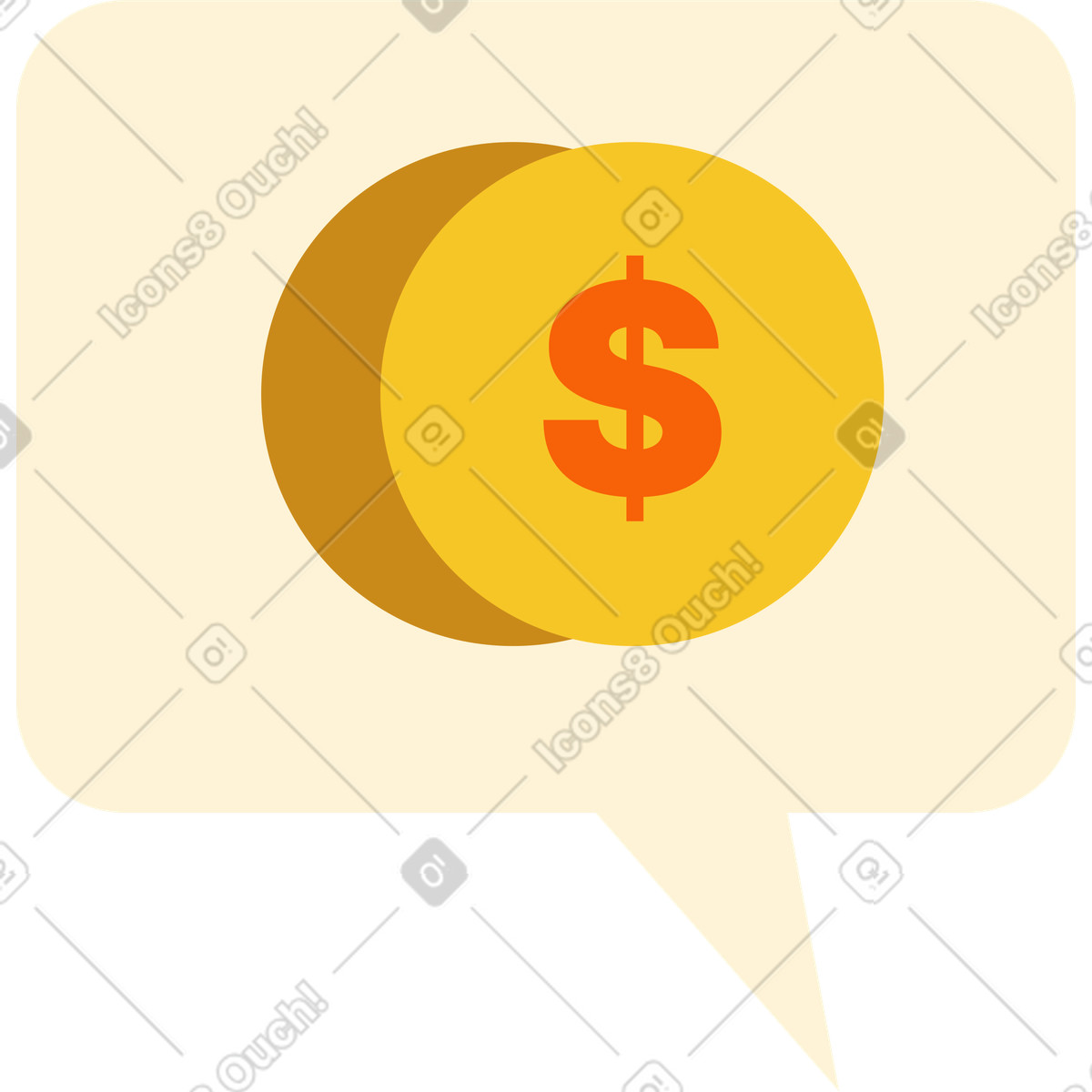 Ilustração de Balão fala com moedas em no estilo Catchy para baixar em PNG, SVG