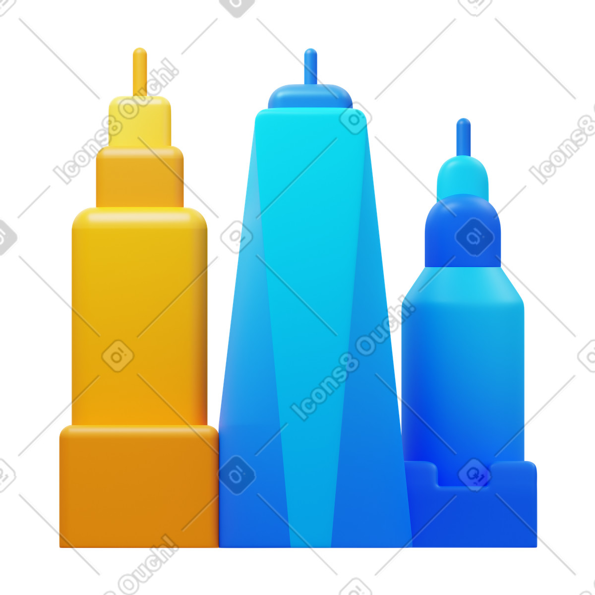 New york illustrazione in stile 3D Fluency scarica in PNG, SVG