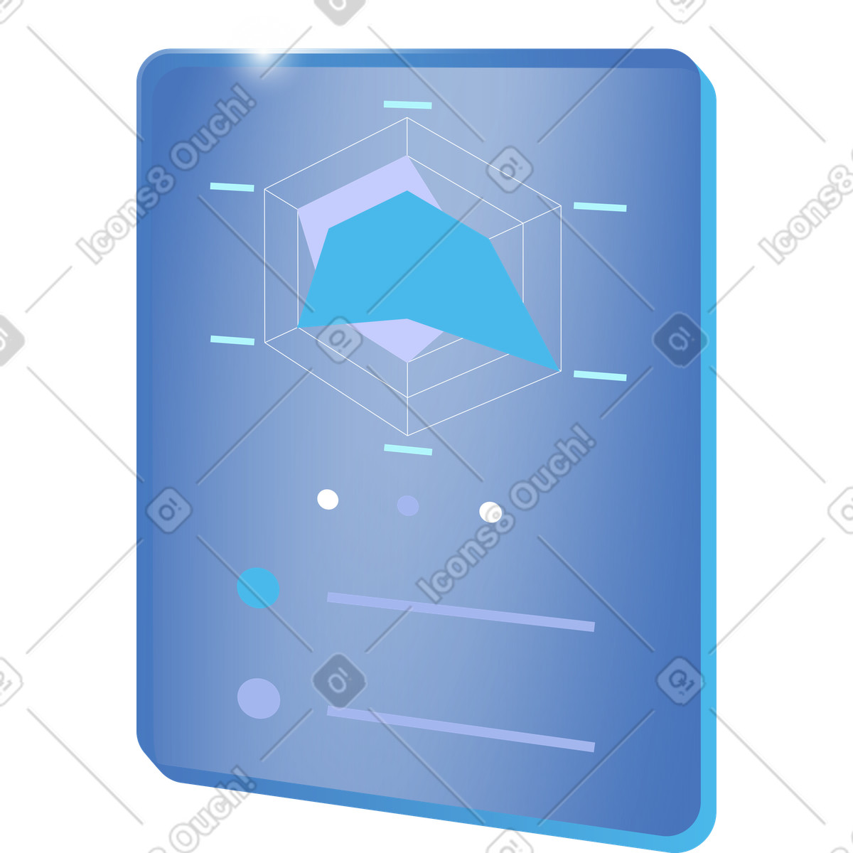 下载 Quantum 风格的 Dashboard interface showing radar chart for performance metrics and analysis 插画，支持 PNG、SVG 格式