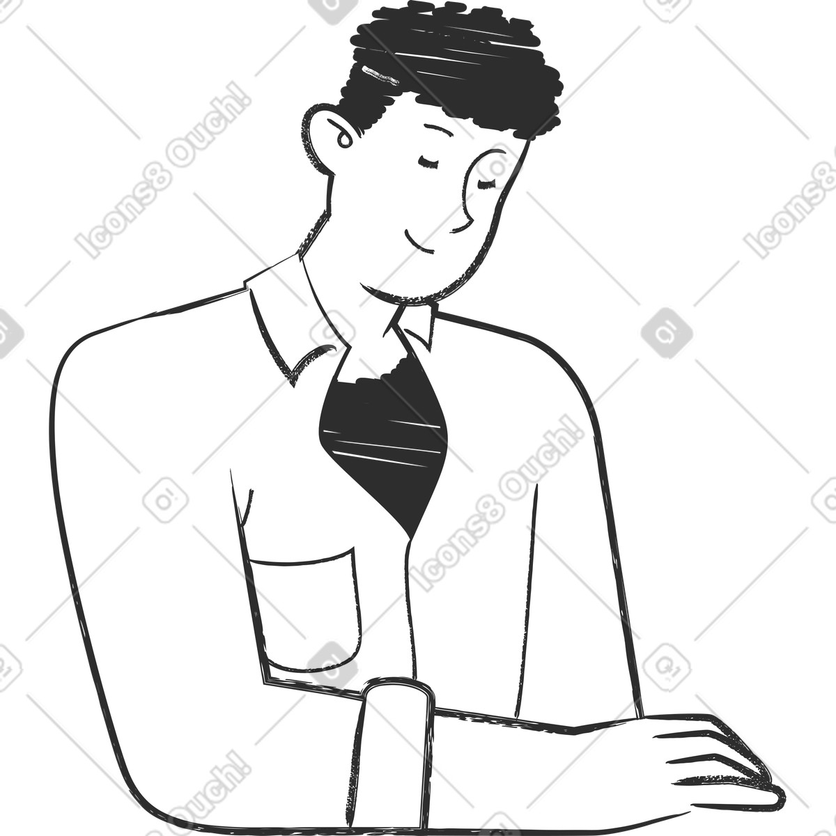 下载 Graphite 风格的 男子 插画，支持 PNG、SVG 格式