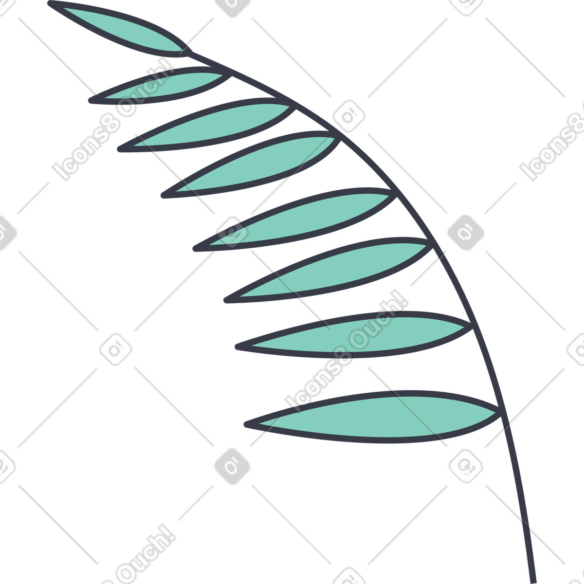 Tropical leaf illustration in Abstract style download in PNG, SVG