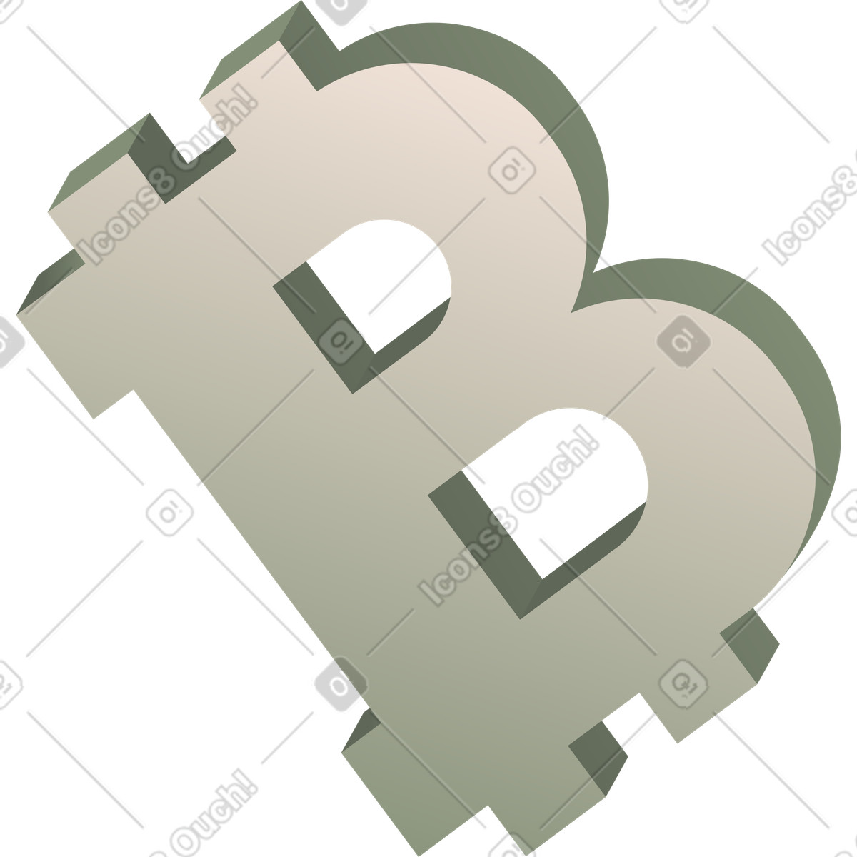 Ilustración Símbolo de volumen bitcoin en estilo Coworking a descargar en PNG y SVG