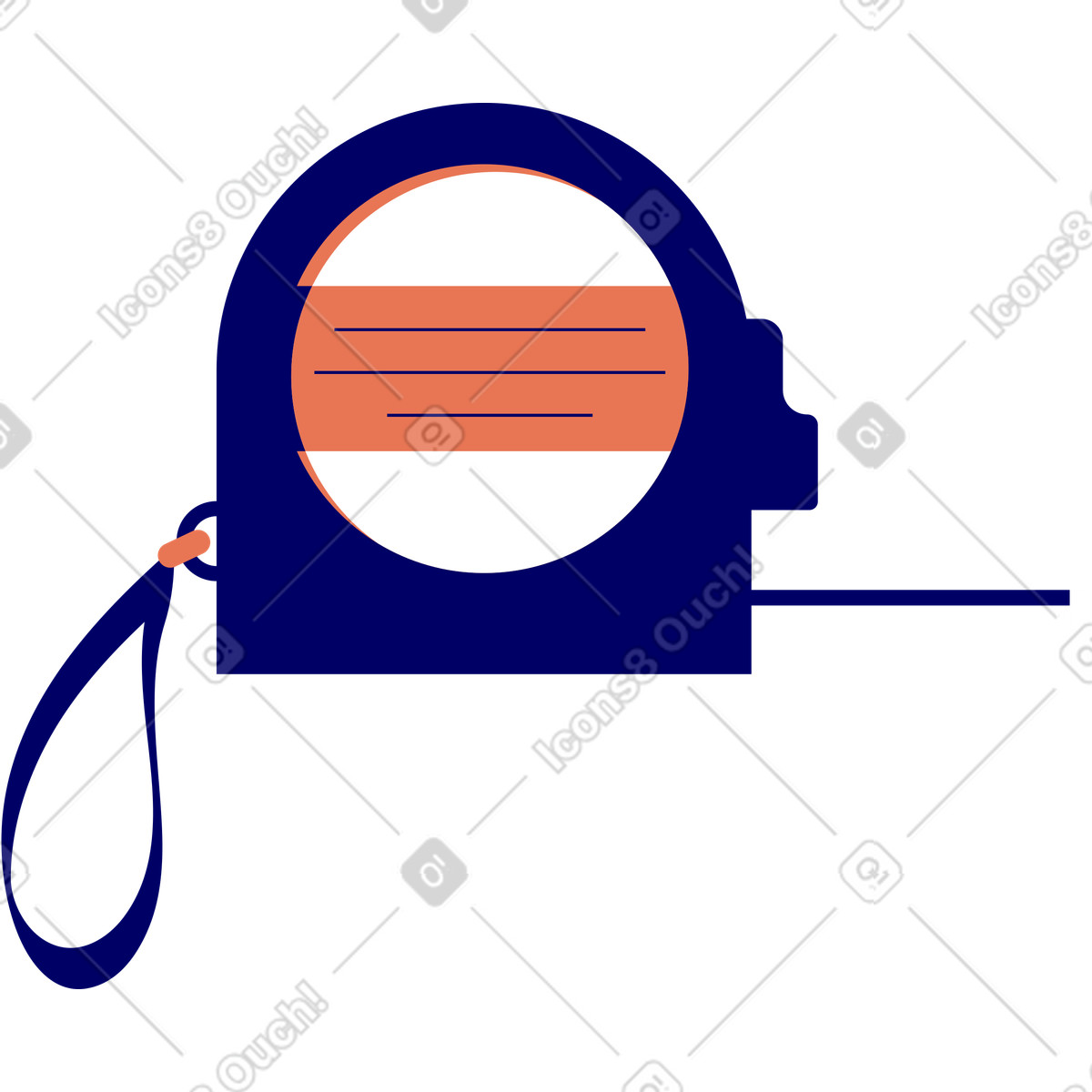 Tape measure illustration in Lounge style download in PNG, SVG