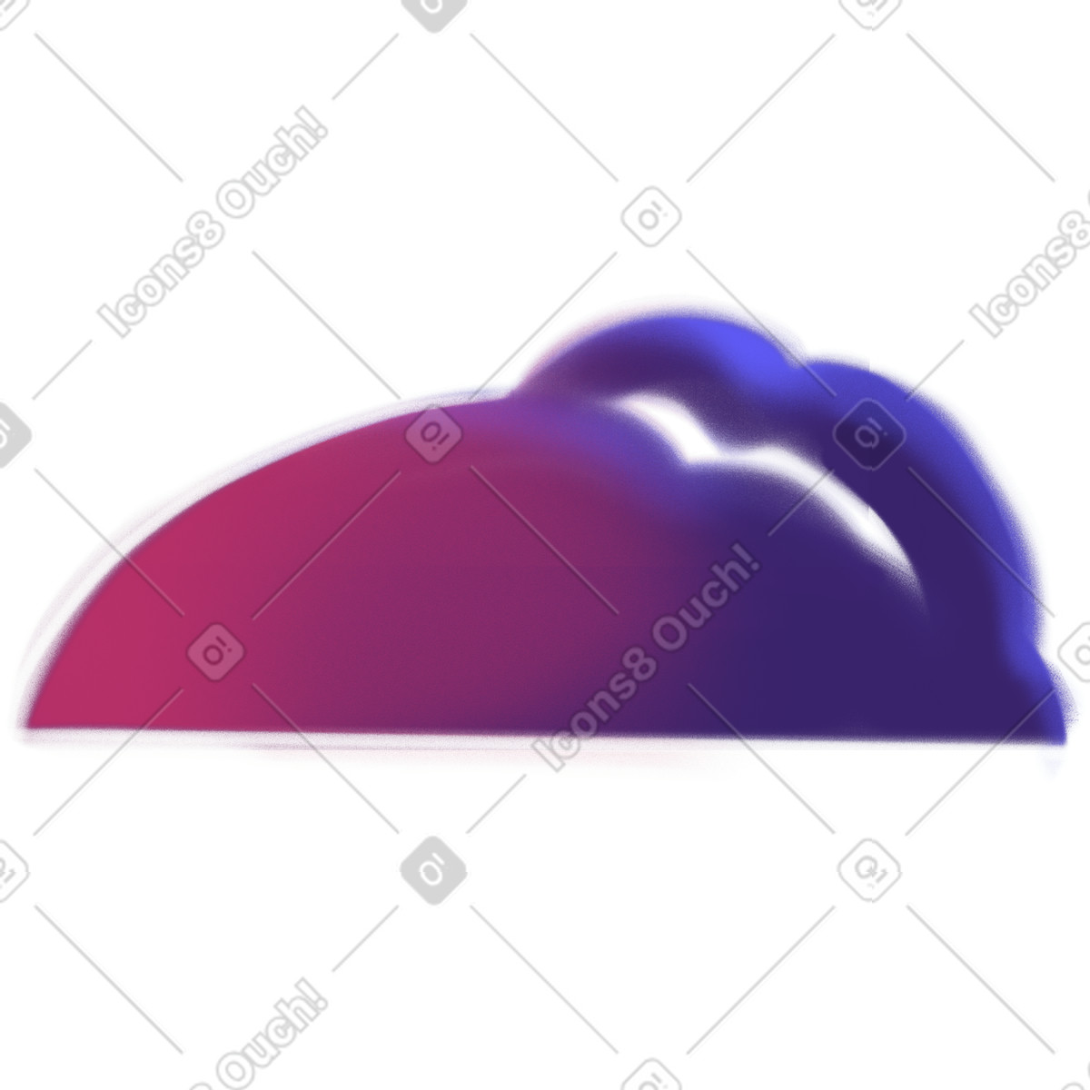 Big pink and purple shape like cloud illustration in Doodle style download in PNG, SVG