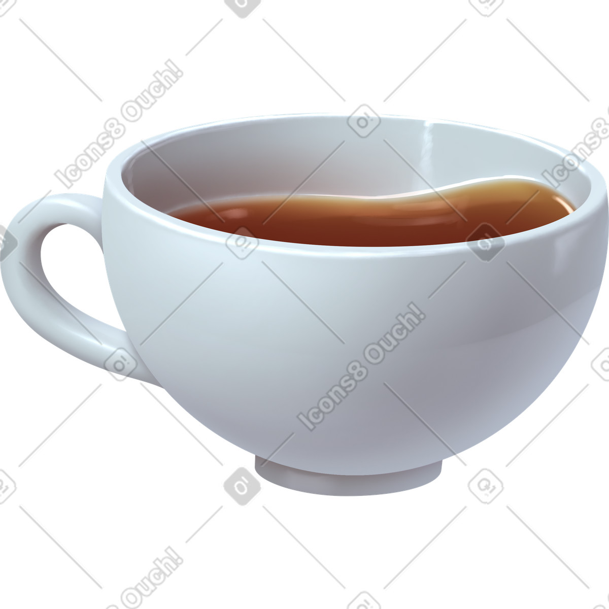 Cup of tea illustration in Props style download in PNG, SVG