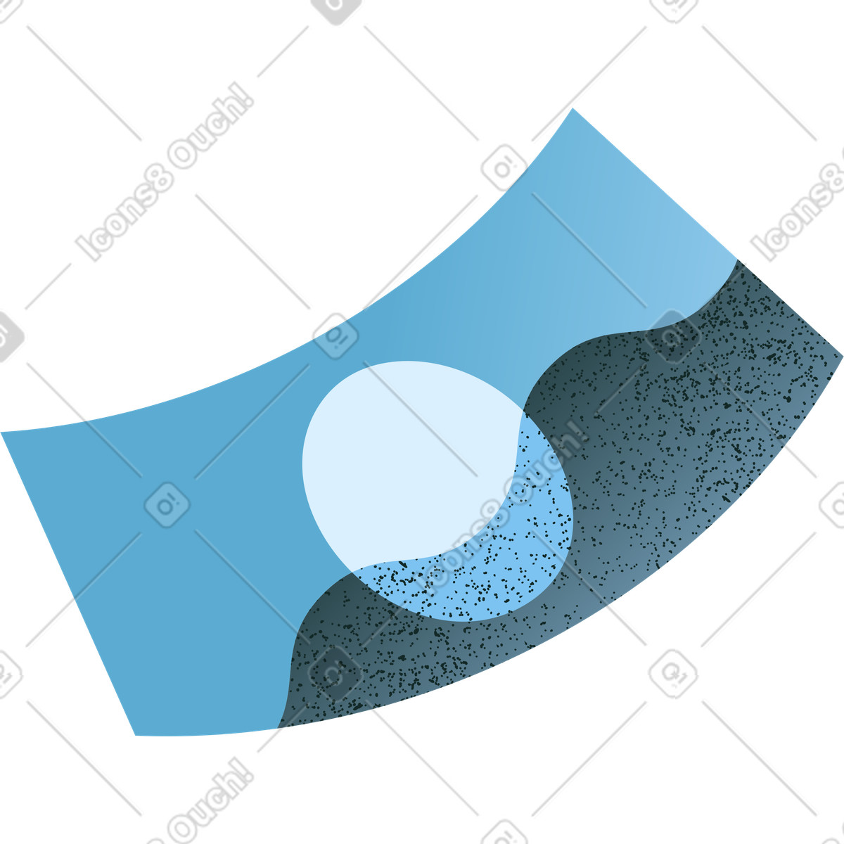 Blue banknote money shaded illustration in Concept style download in PNG, SVG