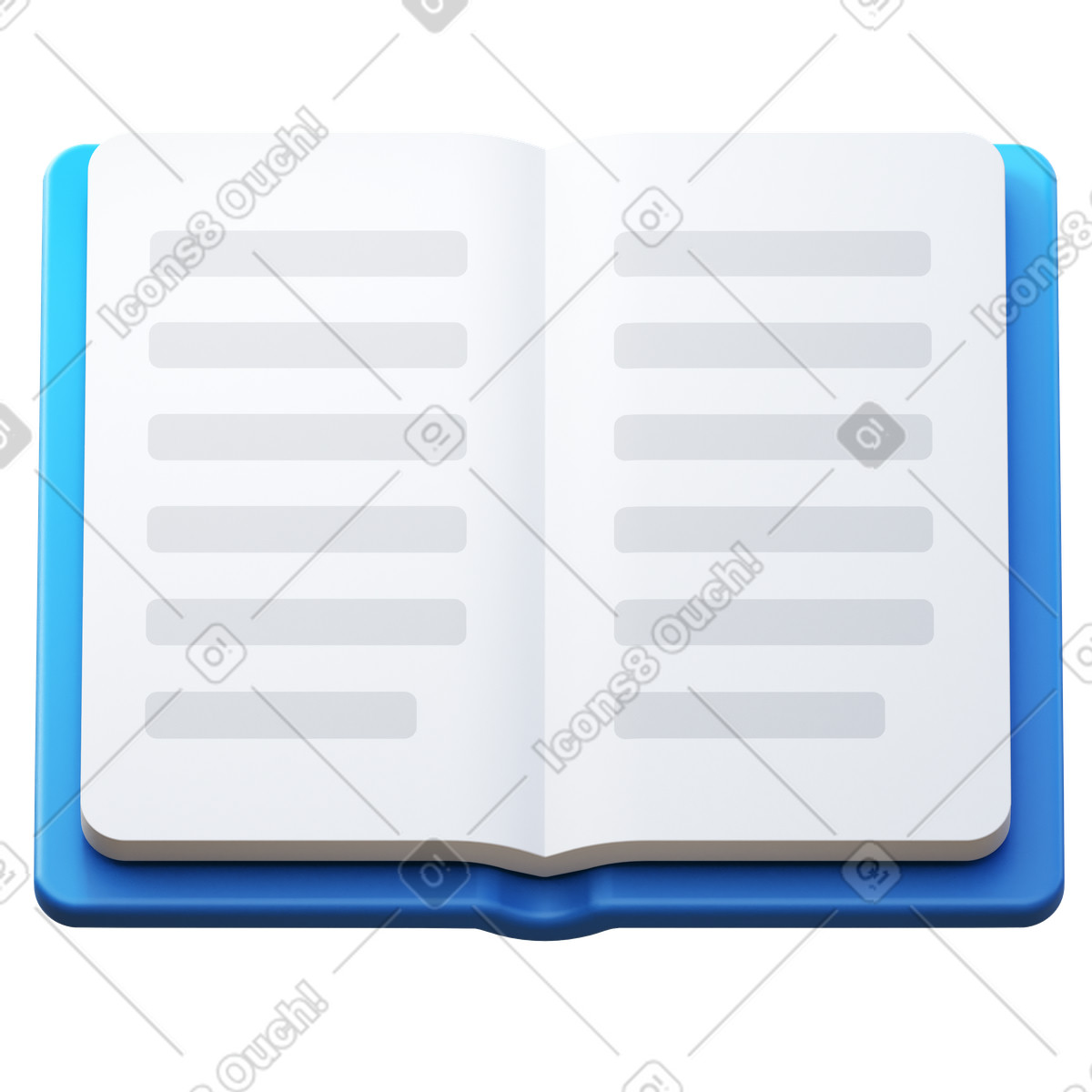 Ilustración Libro abierto en estilo 3D Fluency a descargar en PNG y SVG