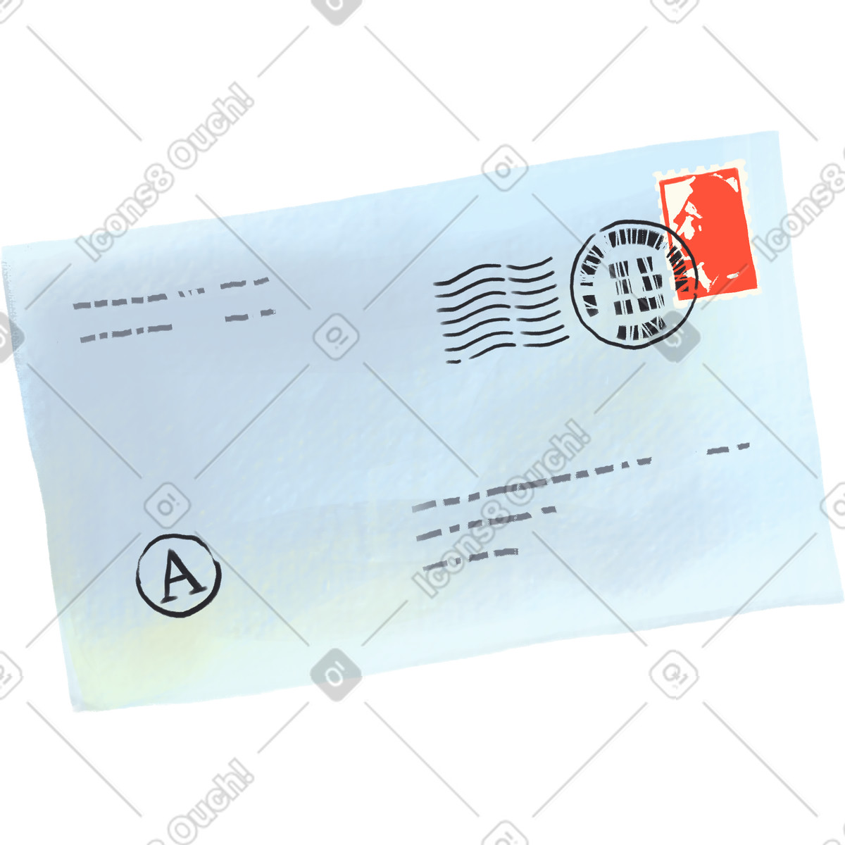 Sunday 스타일의 Postal envelope 일러스트레이션 PNG, SVG 다운로드