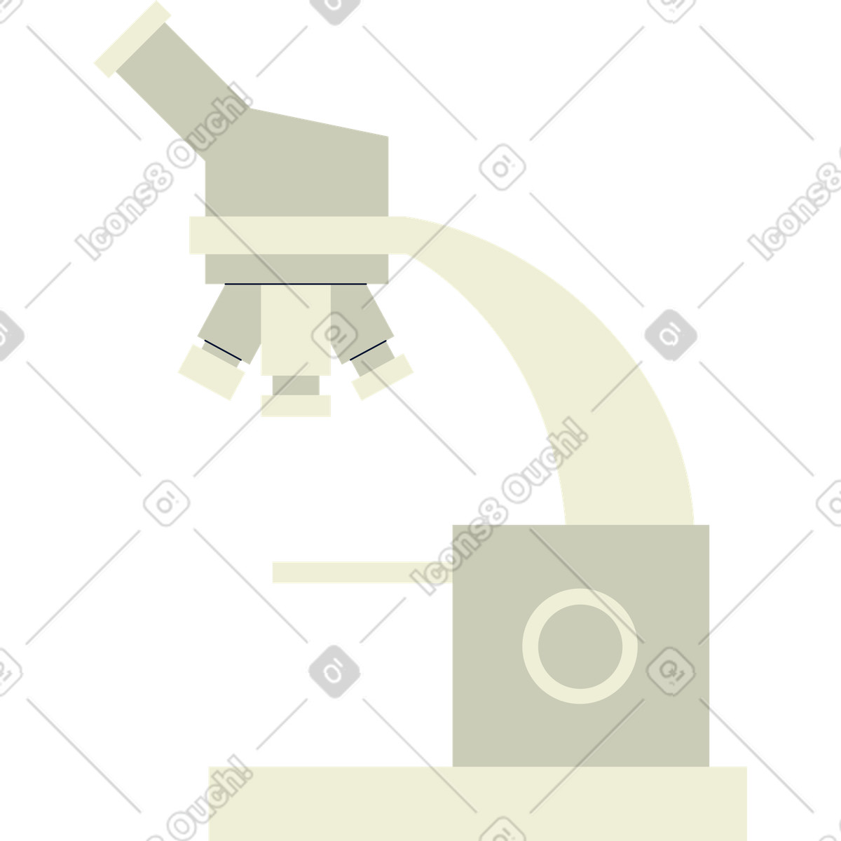 Microscope illustration in Cubes style download in PNG, SVG