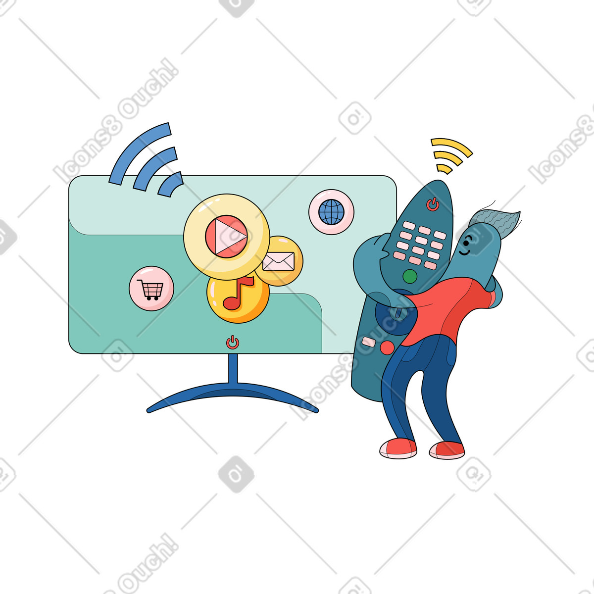 Smart TV illustration in Surr style download in PNG, SVG