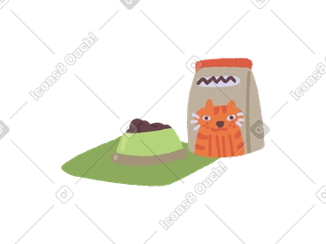 Bowl filled with cat food PNG, SVG