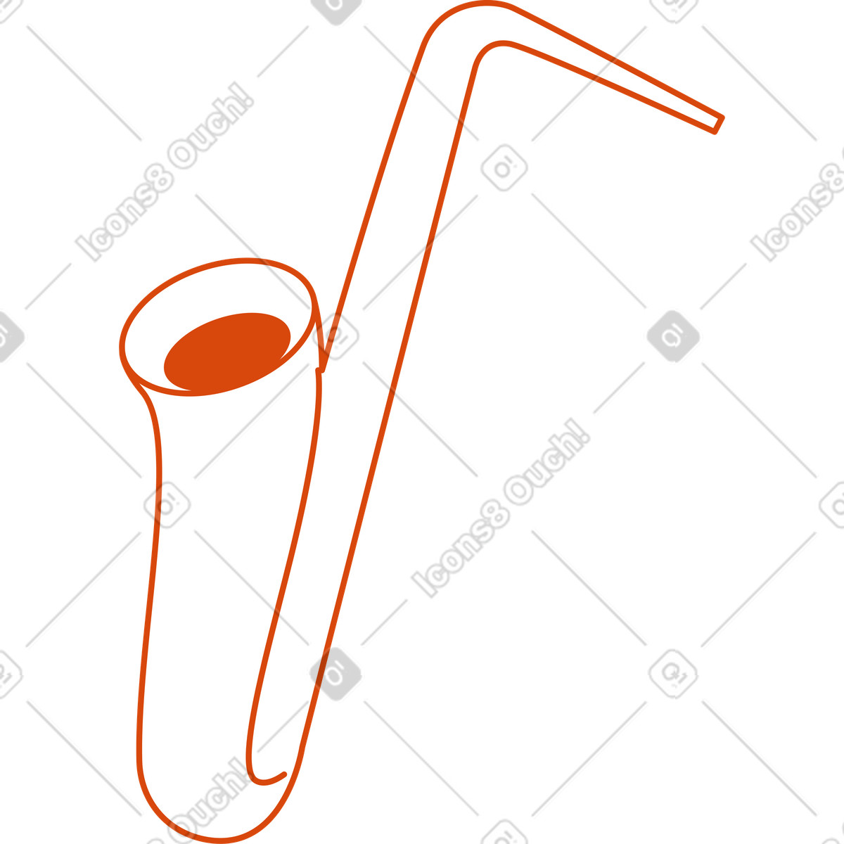 Saxophon-Illustration im Orange-Stil als Download in PNG, SVG