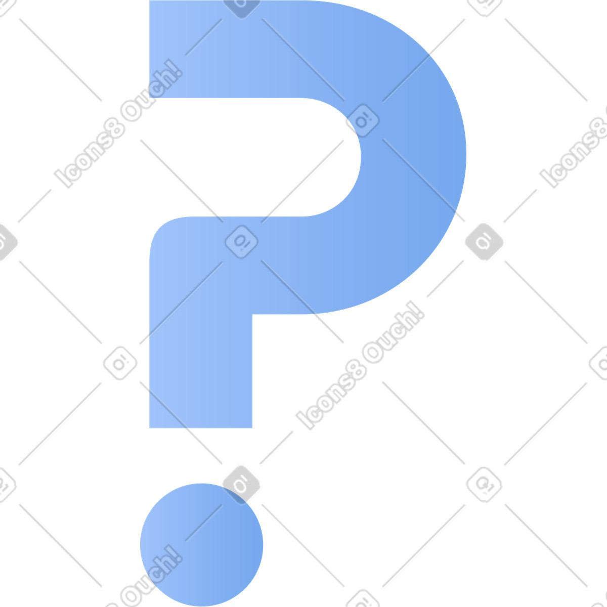 Big question mark illustration in Clip style download in PNG, SVG