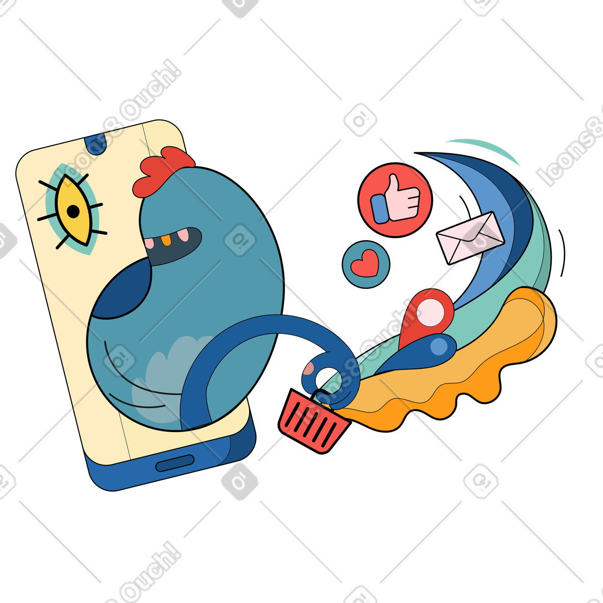 App store illustrazione in stile Surr scarica in PNG, SVG