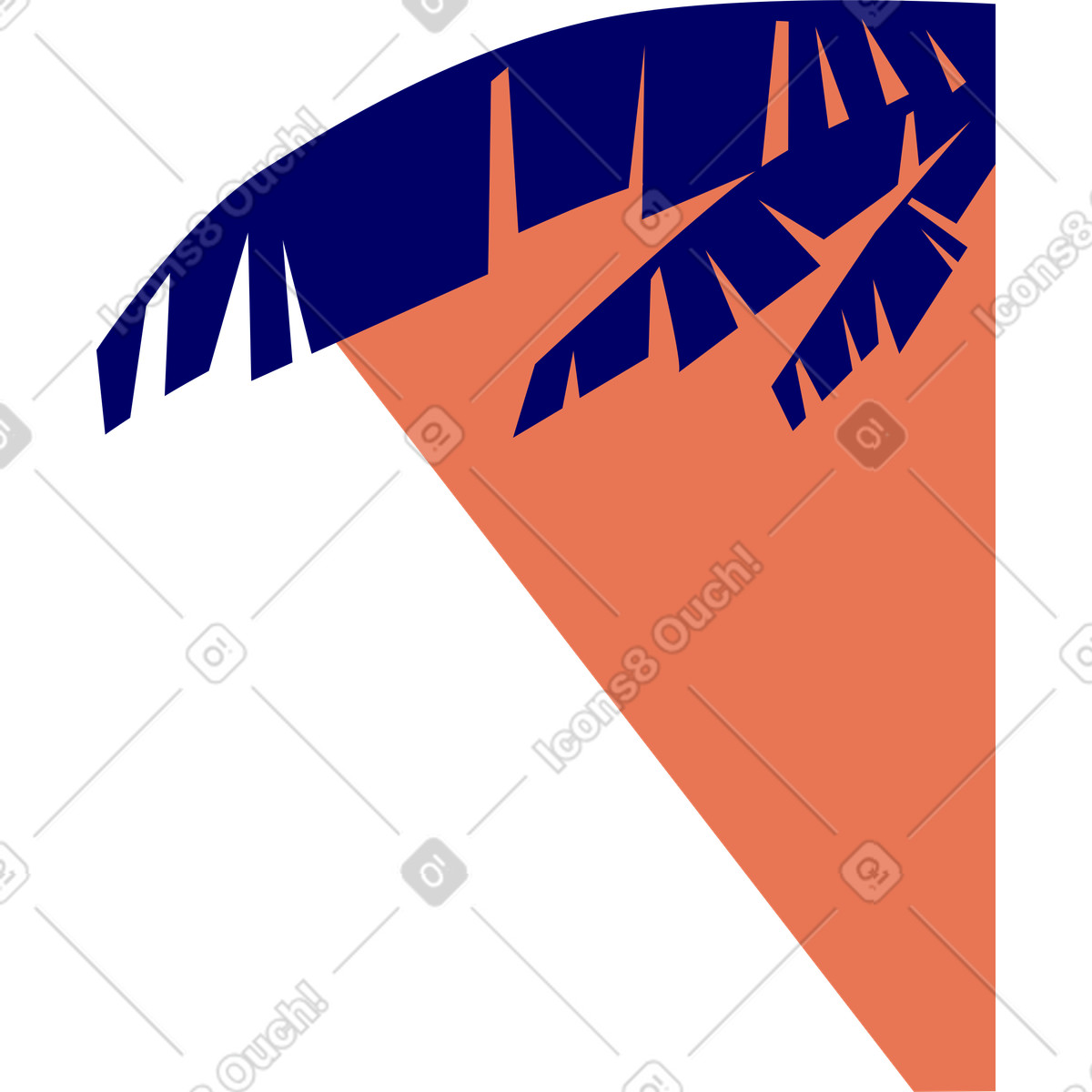 Palm leaves with shadow illustration in Lounge style download in PNG, SVG