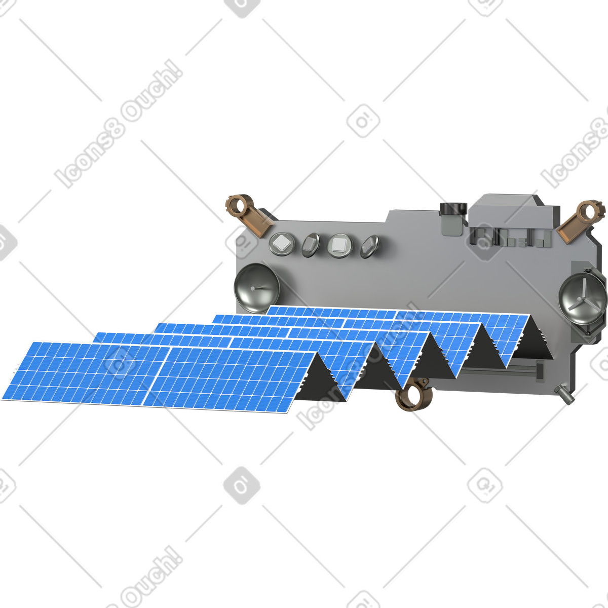 Ilustración Satellite turned right en estilo 3D Business a descargar en PNG y SVG