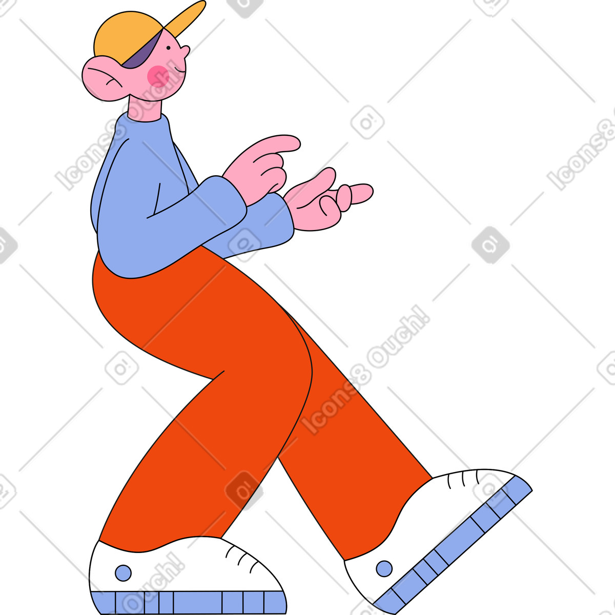 Fattorino in cap illustrazione stile Bloom scarica PNG, SVG