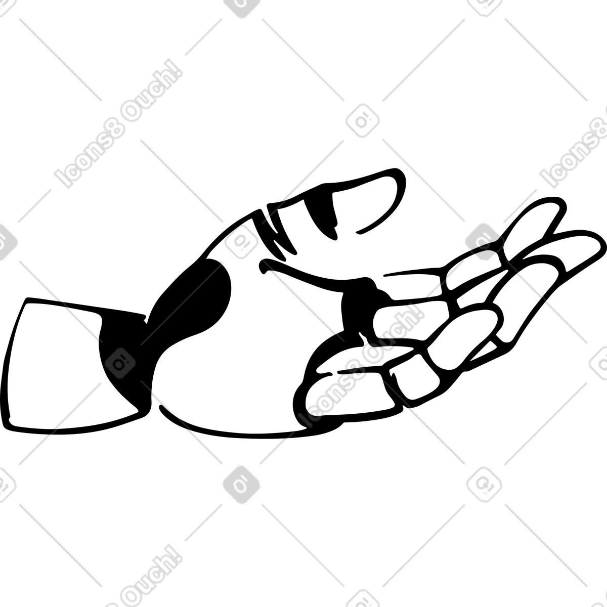 Robot hand illustration in Line style download in PNG, SVG