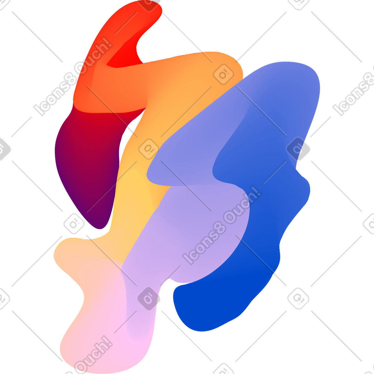 Forms スタイルの Rainbow wavy spot のイラストをPNG、SVG形式でダウンロード