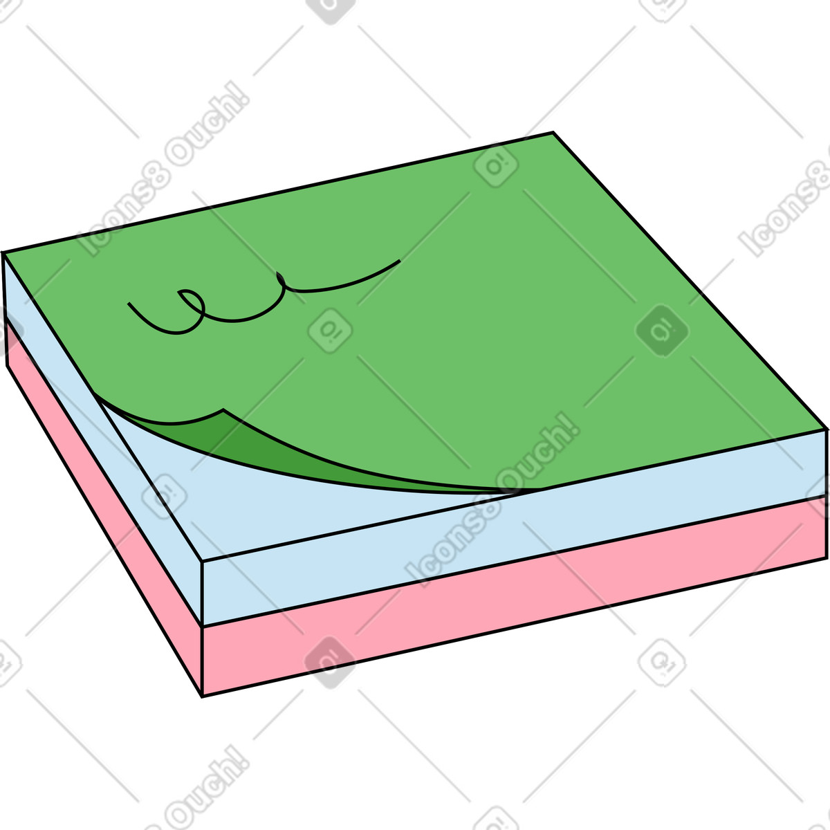Post-it con testo illustrazione in stile Kindy scarica in PNG, SVG