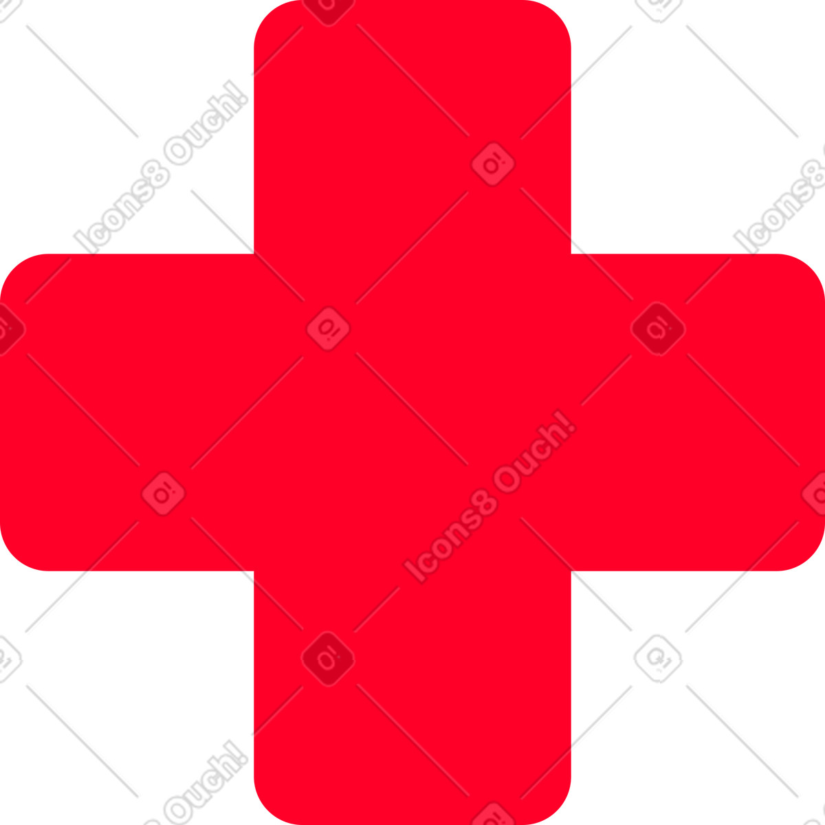 Red cross illustration in Transistor style download in PNG, SVG