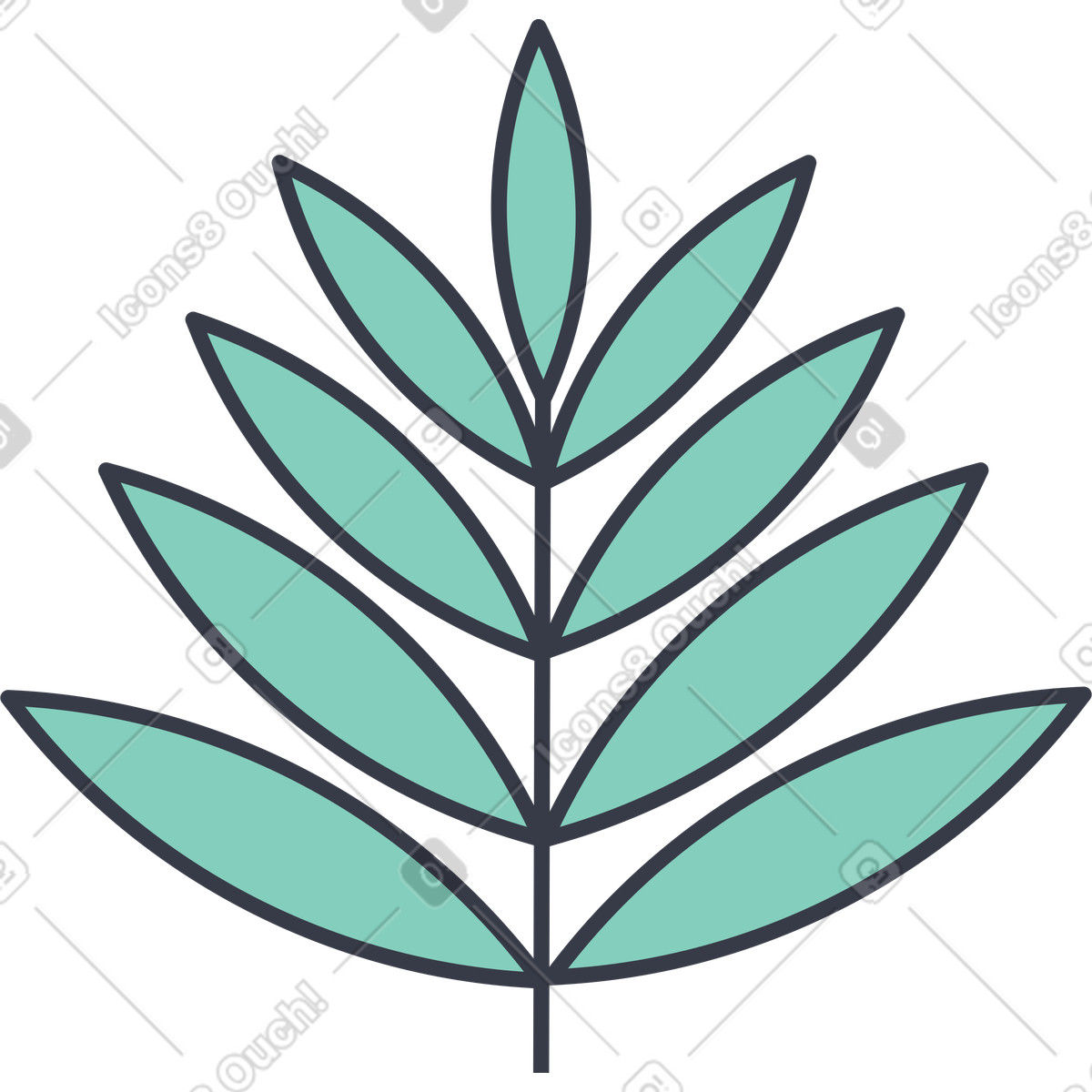 Leaf illustration in Abstract style download in PNG, SVG