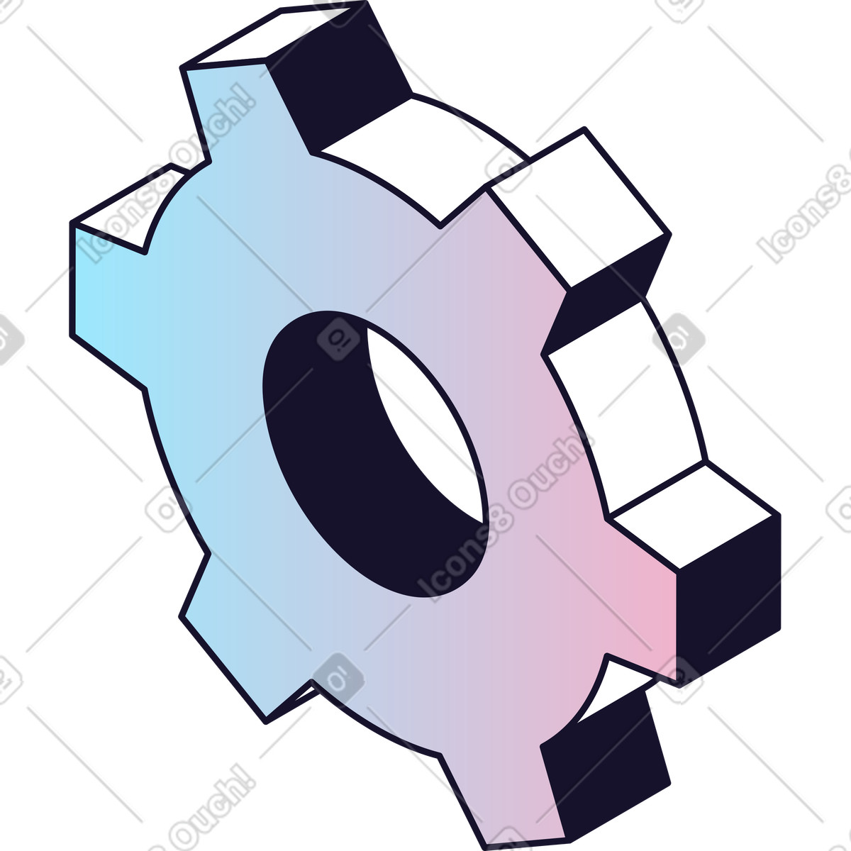 Small gear illustration in Node style download in PNG, SVG