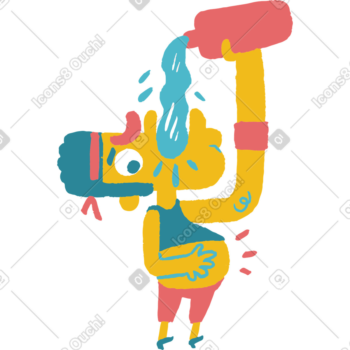 Flamenco スタイルの 飲酒男 のイラストをPNG、SVG形式でダウンロード