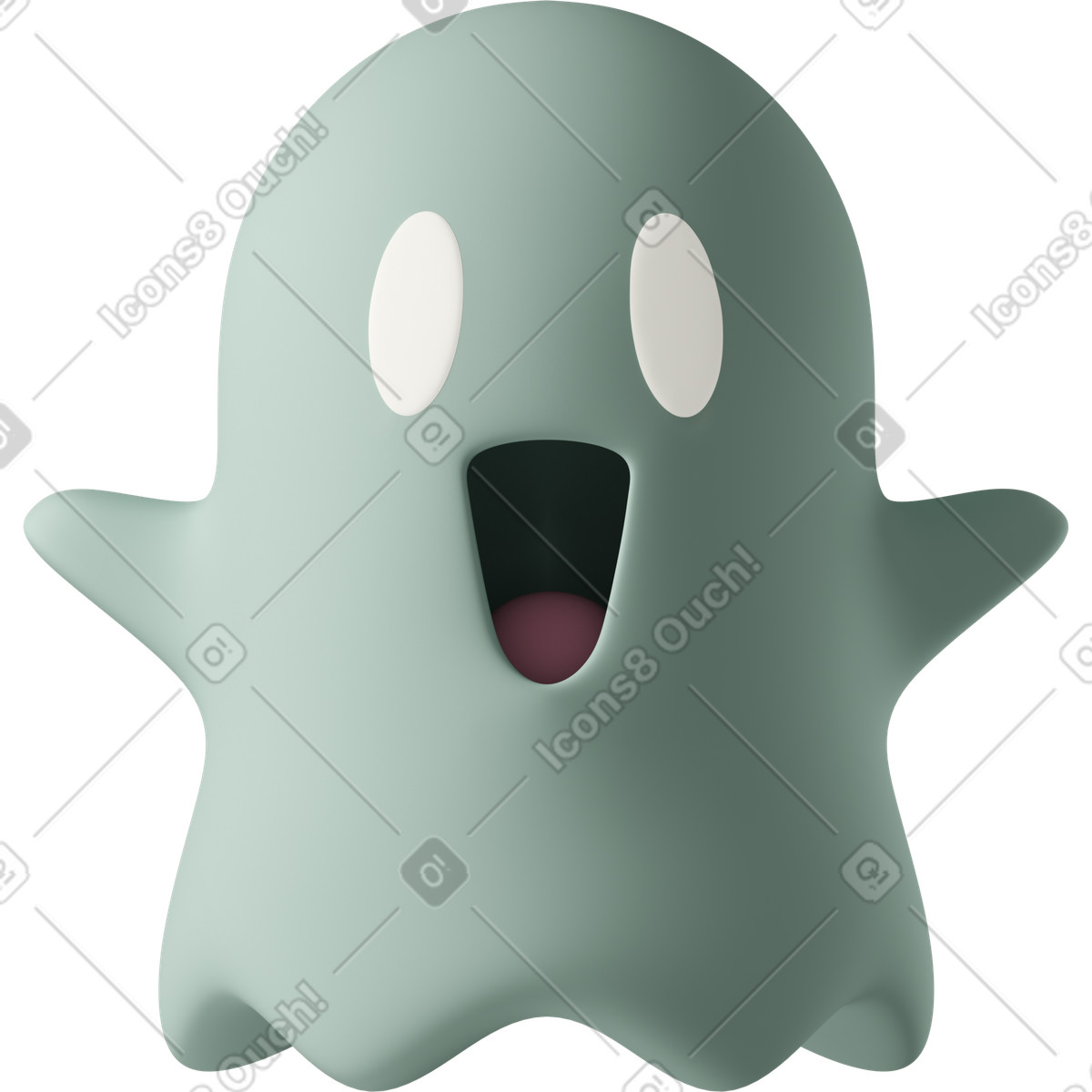 Ilustração de Screaming ghost em no estilo 3D Casual life para baixar em PNG, SVG