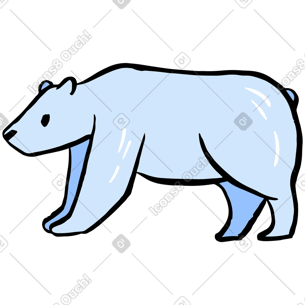 Orso polare illustrazione in stile Scandi scarica in PNG, SVG