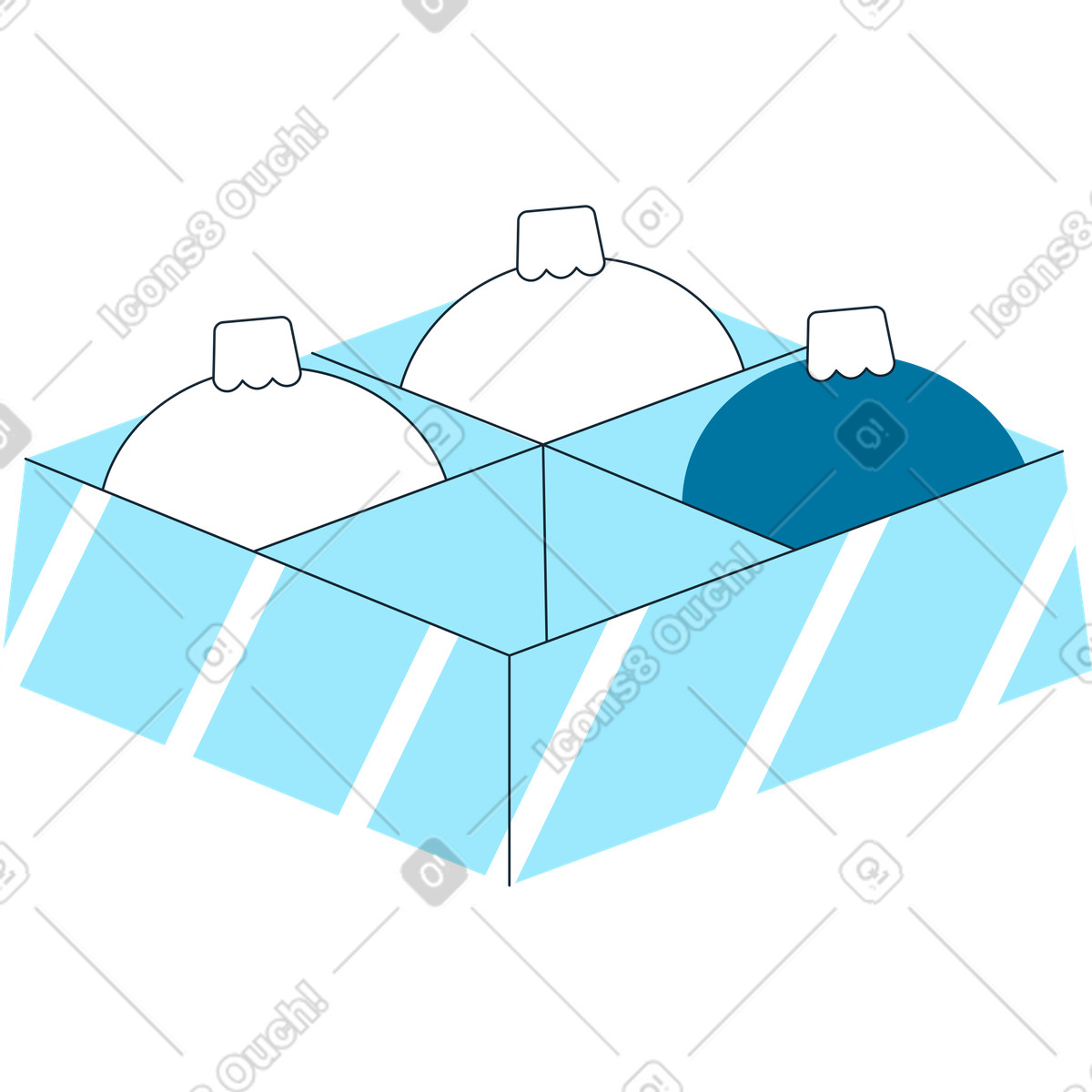Ilustração de Enfeites natal em uma caixa no estilo Indigo para baixar PNG, SVG