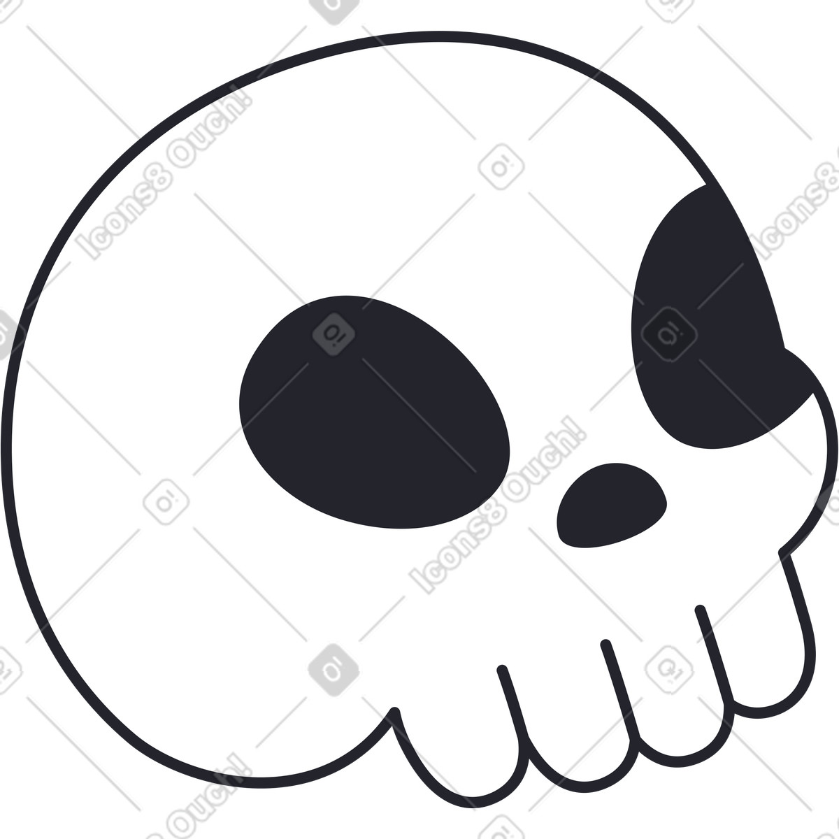 Illustration Crâne dans le style Grapy à télécharger aux formats PNG, SVG