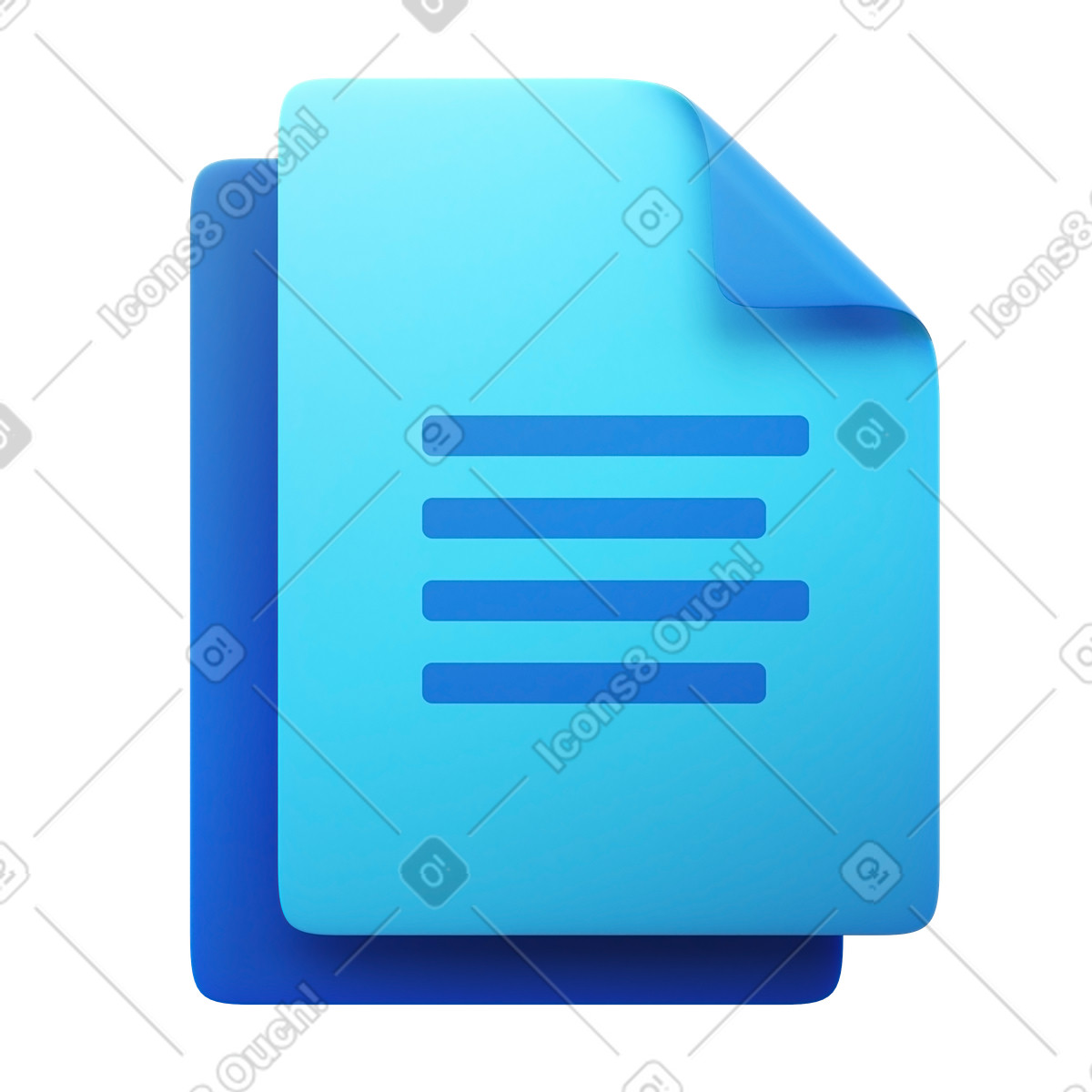 Documents illustration in 3D Fluency style download in PNG, SVG