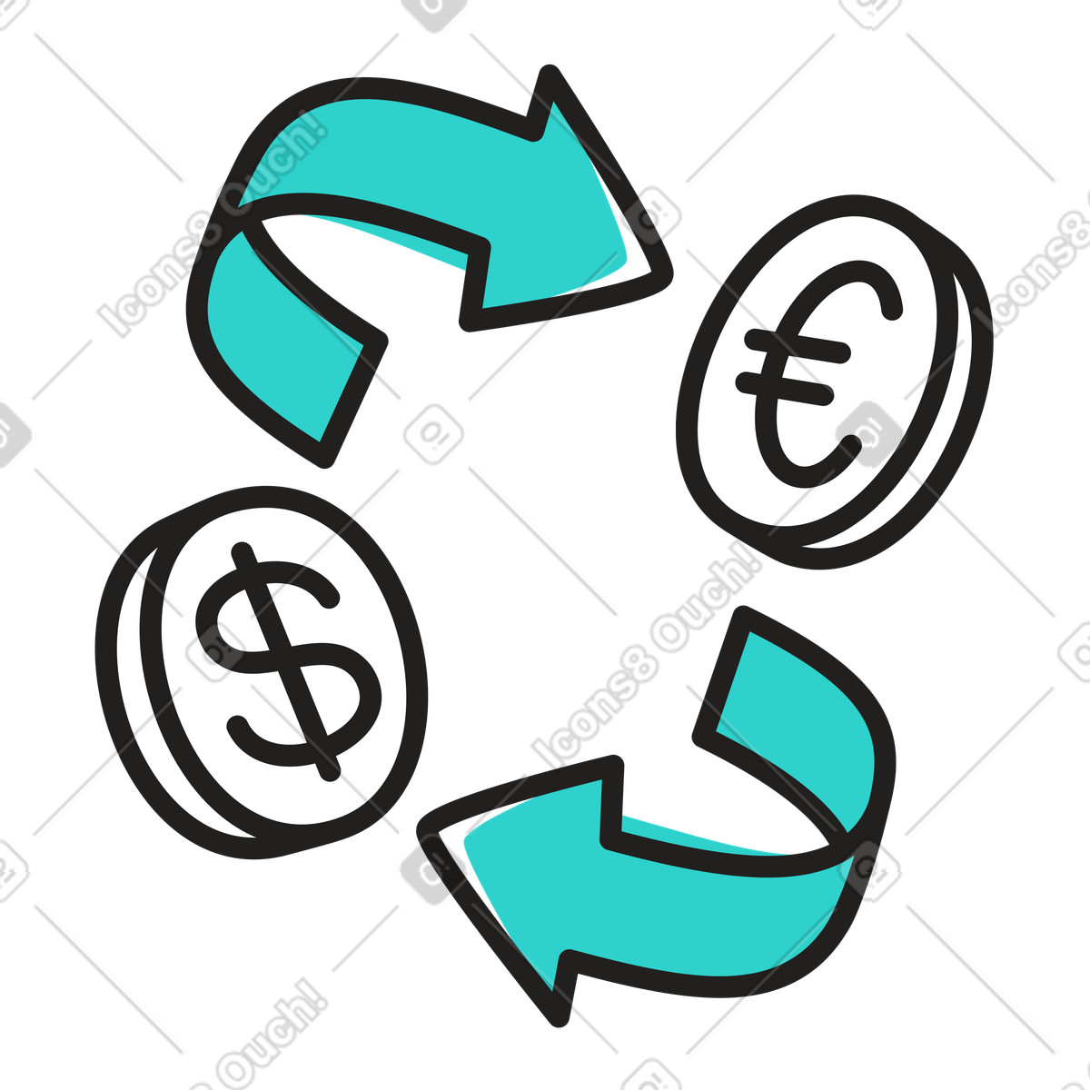 Ilustración Foreign Exchange on International Market en estilo Little a descargar en PNG y SVG