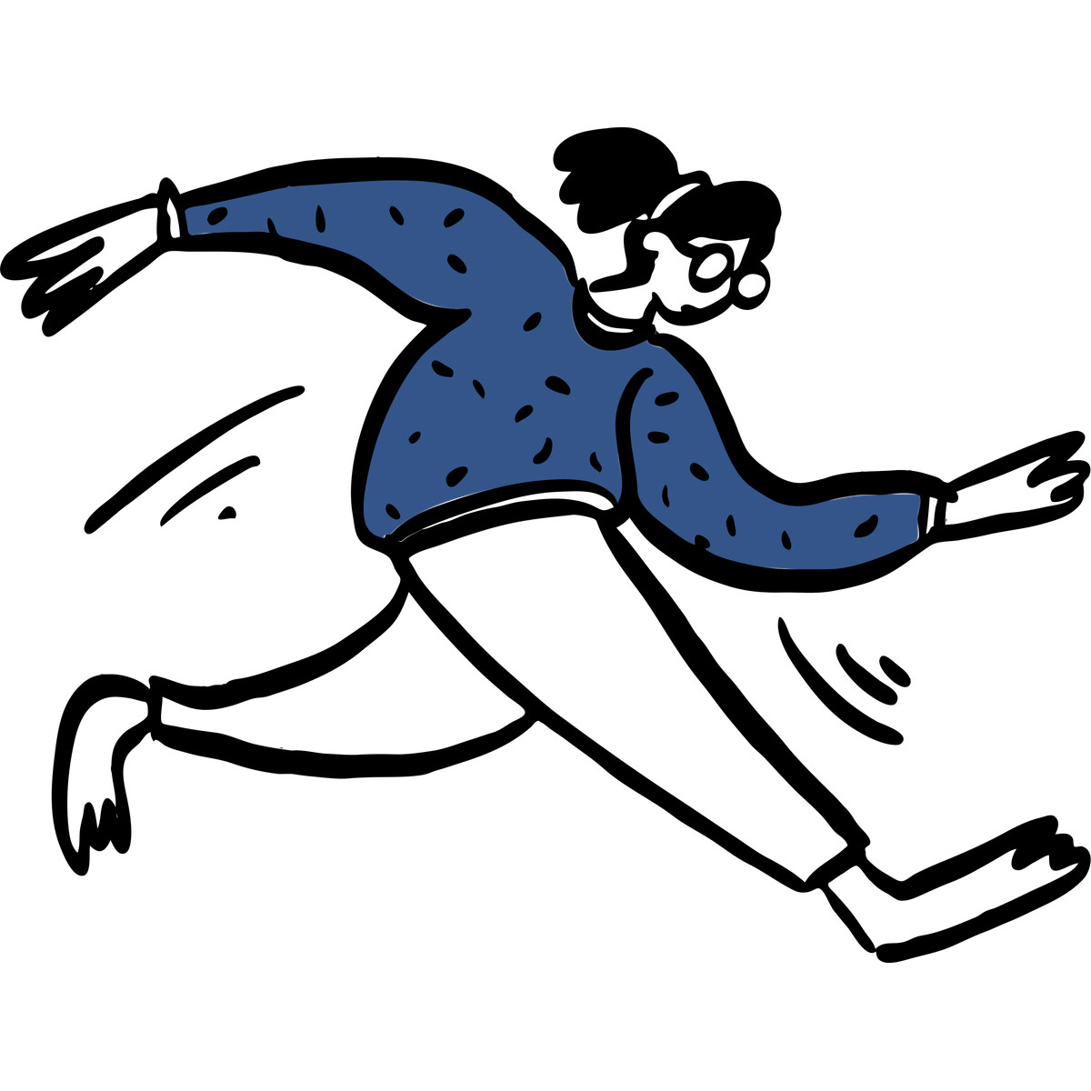 Ilustração de Mulher se apressando em no estilo Open Doodles para baixar em PNG, SVG