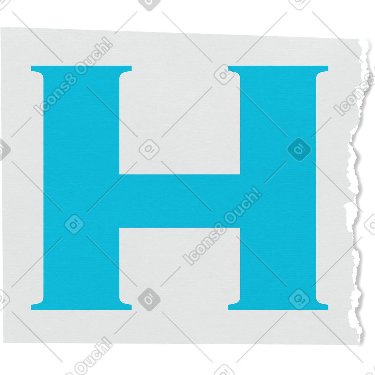 Ilustración Collage capital letter h en estilo Paper Cut a descargar en PNG y SVG