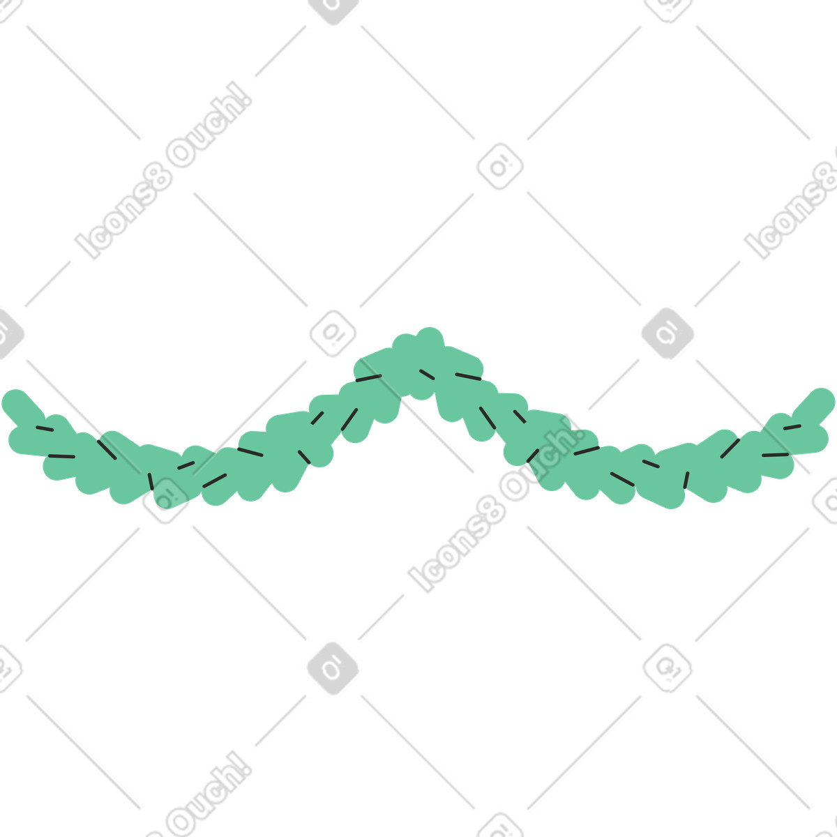Pine garland illustration in Marginalia style download in PNG, SVG