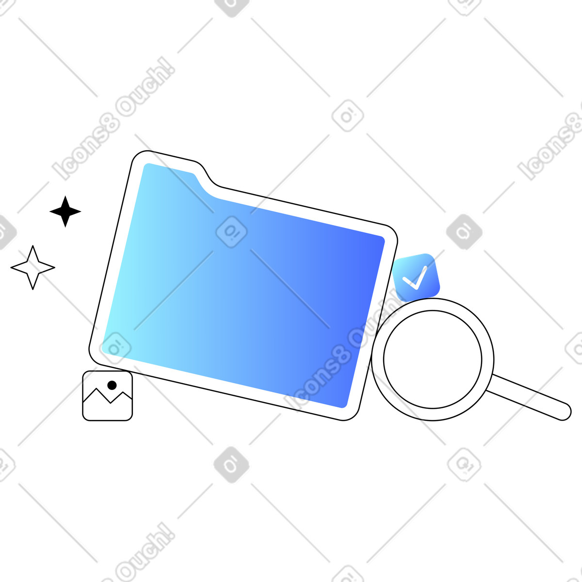 Searching files in folder illustration Azure style download PNG, SVG